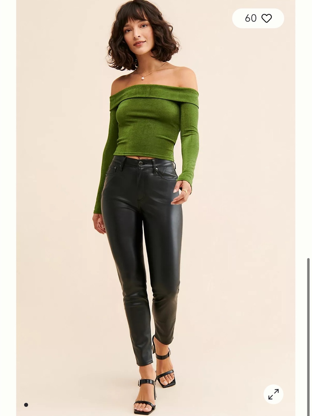 Pistola High Rise Faux Leather Aline Jeans